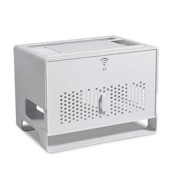 GENEMA Dustproof Wifi Router Storage Box Desktop Socket Wire Organizer Box TV Set Top Rack Power Strip Hidden Finishing Box