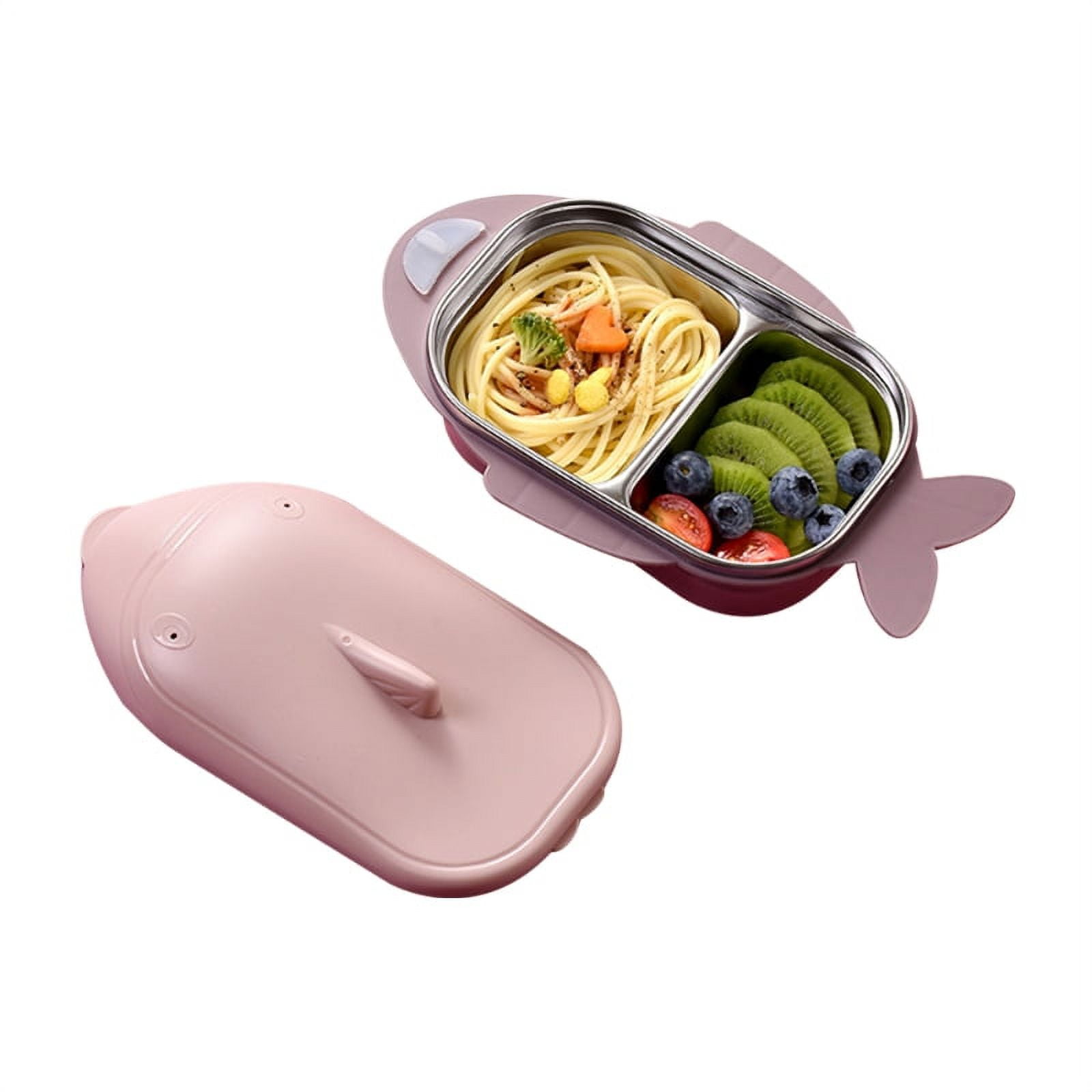 GENEMA Fish-Shaped Stainless Steel Baby Dinner Plate Bento Box