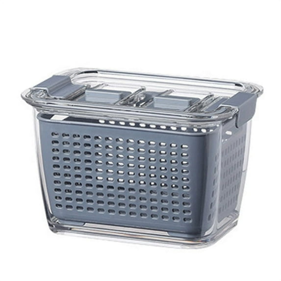 GENEMA Household Drainage Storage Organizing Box 2 Layers Fruit Vegetable Container