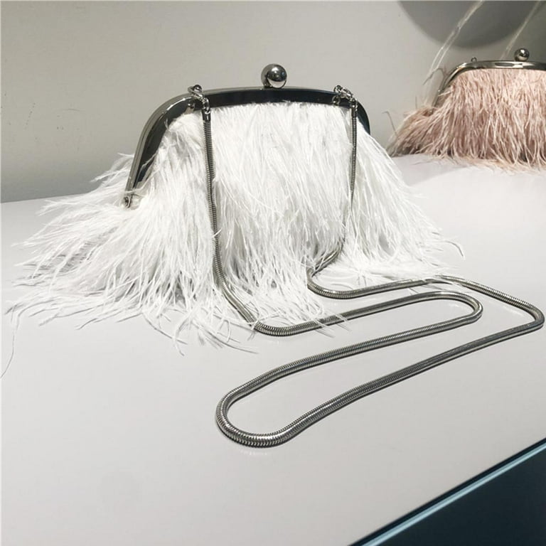 Feather clutch bag on sale