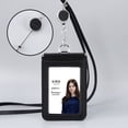 thumbnail image 1 of GENEMA Leather ID Badge Holder with Clear ID Window Credit Card Slot Detachable Neck Lanyards for Women Men, 1 of 10