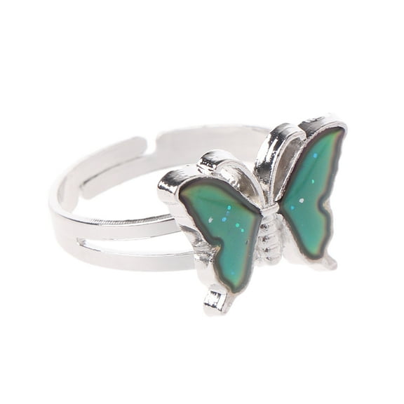 GENEMA Magic Butterfly Color Change Mood Ring Emotion Feeling Temperature Rings Jewelry