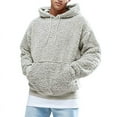 thumbnail image 1 of GENEMA Men Boys Winter Thicken Plush Long Sleeve Sweatshirt Pullover Drawstring Hoodie Tops with Pocket Fluffy Kangaroo Outwear S-3XL, 1 of 19