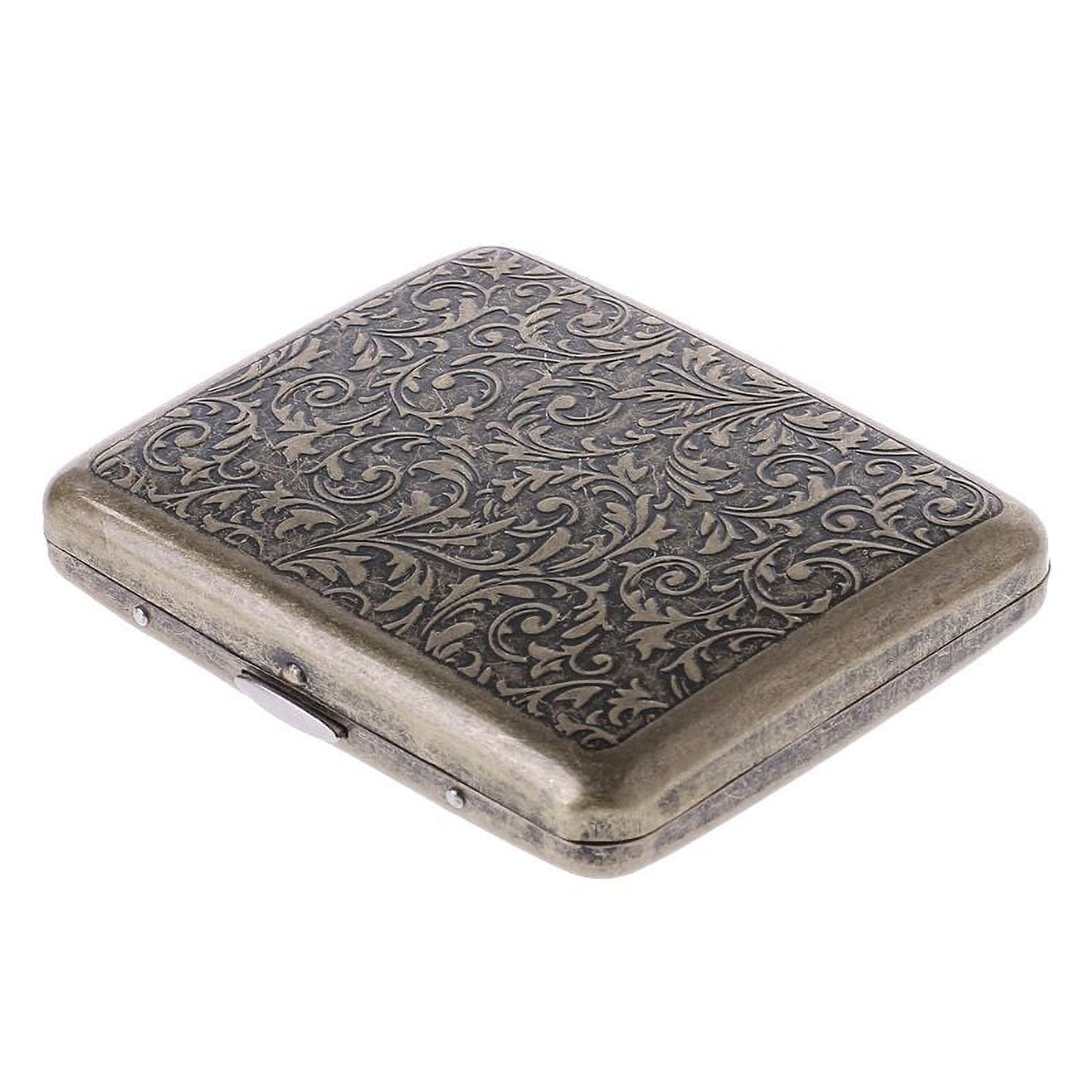 Silver Metal-Plated Compact Cigarette Case & Stash Box (7X