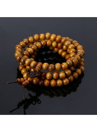 Mens Womens 108 Bead Sandalwood 8mm Mala Bracelet - Yoga Meditation Beads -  Buddha Prayer Beads
