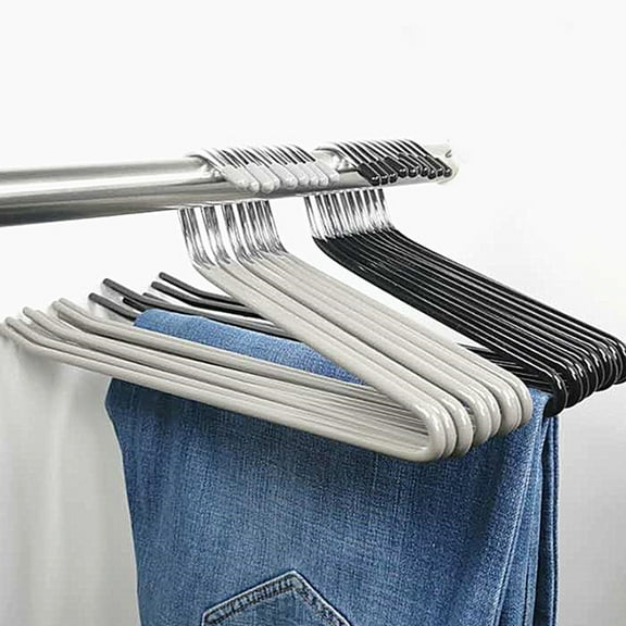 GENEMA Pants Hangers 12 Pack Heavy Duty Hangers Open Ended No Sharp Edges 4 Colors Jeans Hanger Trouser Slack Hangers