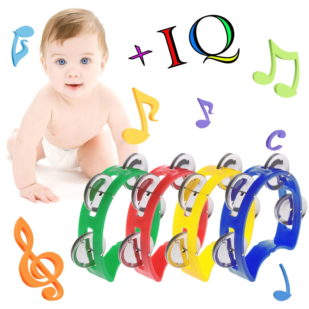 GENEMA Percussion Half Moon Handheld Musical Tambourine Drum Party Gift Toy