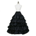 thumbnail image 1 of GENEMA Petticoat Crinoline Slips Wedding Accessories Black Hoop Skirt with Ruffles 50s Vintage Under Skirt for Women Girls, 1 of 11