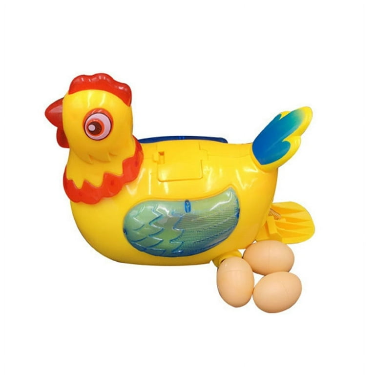 Genema Electric Chicken Toy, Plastic Hen, Lays Eggs, Sound Effects