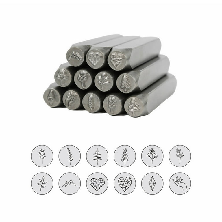 GENEMA Punch Metal Stamping Kit Plant Leather Stamp Logo Printing Tool  Jewelry Stamping