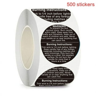 520Pcs Candle Warning Stickers Candle Jar Container Labels Wax