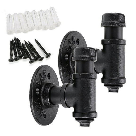 GENEMA Rustic Style Industrial Iron Pipe Coat Hook Wall Mounted Heavy Duty Farmhouse