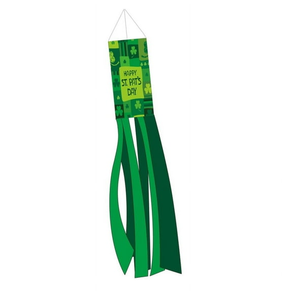 GENEMA Saint Patrick's Day Windsock Hair Dryer Flag Colorful Clover Banner Flags for Irish Festival Home Outdoor Garden Decoration Yard Banners
