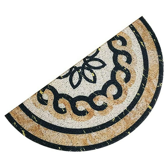 GENEMA Semi-circle Doormat, Anti Slip Marble Pattern Half Moon Pvc Floor Mat, Home Deco Water Absorbent Rug For Hallway/balcony/patio/doorways, 30 X 60cm/12x23.6‘’’(Color 3)