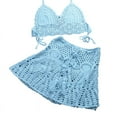 thumbnail image 1 of GENEMA Summer Women Strap Knitted Bikini Sets Swimwear Sexy Slim Swimsuit Bathing Suit Casual Beach Wear for Girl Lady, 1 of 17