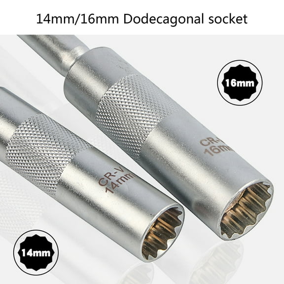 GENEMA Swivel Magnetic Spark Plug Socket 3/8" Drive Super Long Socket Set Cr-v Steel