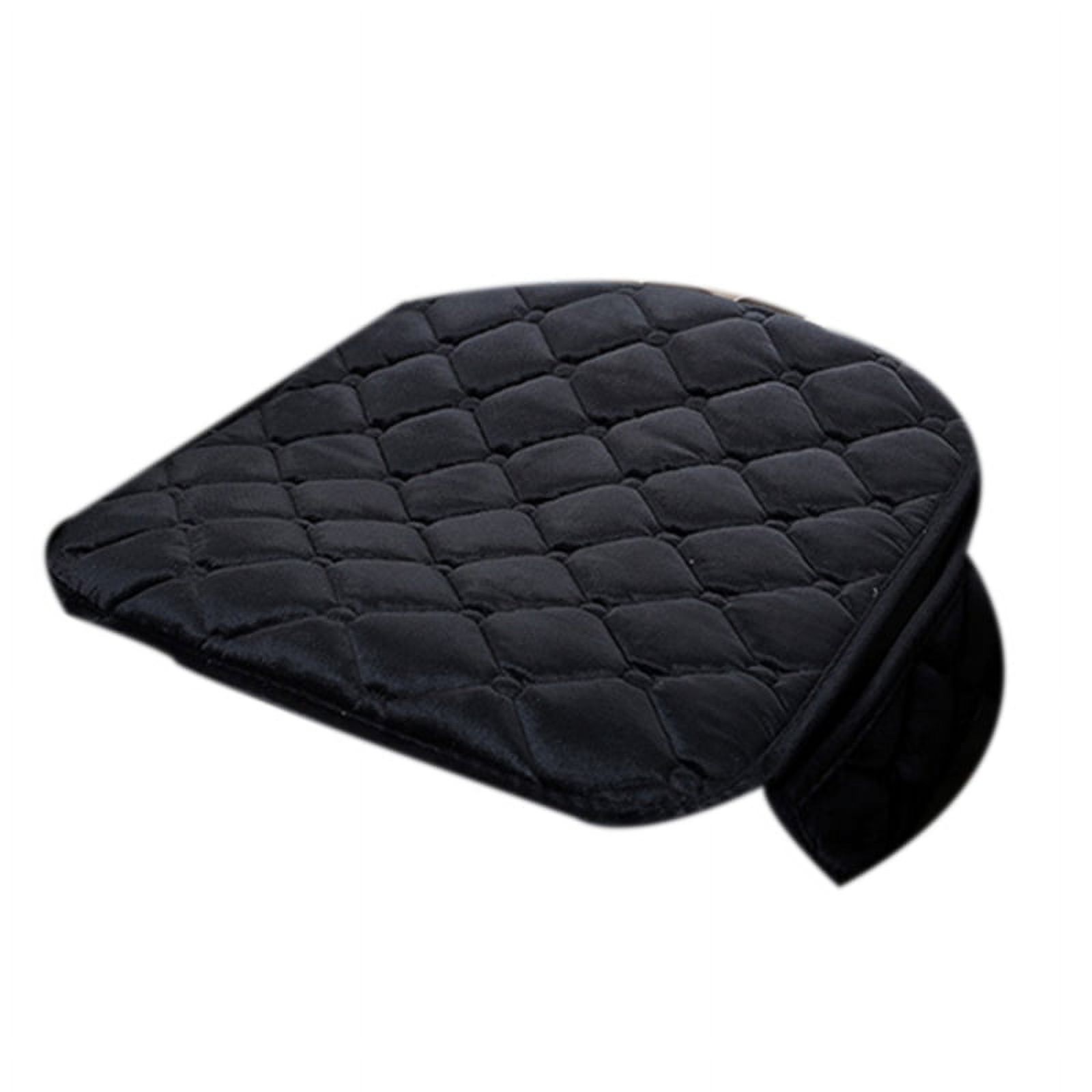 Warm Car Seat Cover Front Plush Rear Pad Cushion Auto Protector for Winter  Soft (Black)