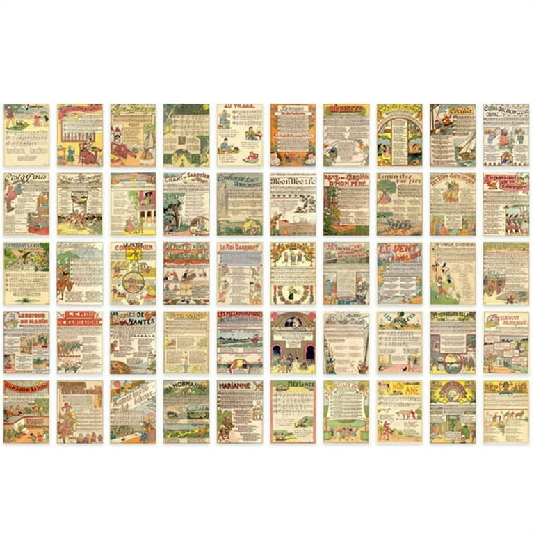 GENEMA Vintage Hand Account Book Sticker Scrapbooking Material Pages 50  Sheets 