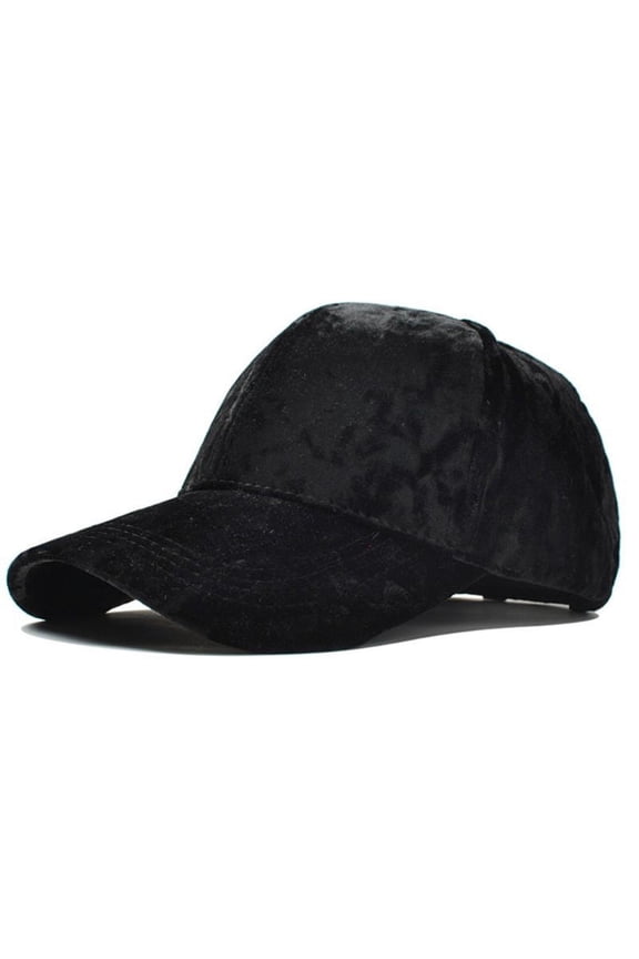 Women Men Winter Faux Velvet Baseball Cap Shiny Solid Color Hip Hop Snapback Hat