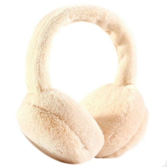 GENEMA Women Men Winter Warm Cute Faux Furry Earmuffs Headband Outdoor Windproof Solid Color Foldable Fluffy Ear Covers Warmers Hair Hoop