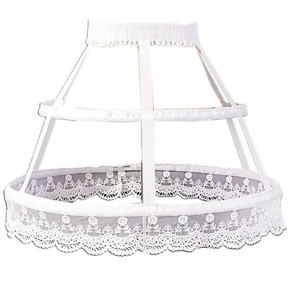 GENEMA Women Victorian Petticoat 2 Hoops Crinoline Lolita Fishbone Hollow Bird Cage Skirt Embroidery Floral Lace Underskirt