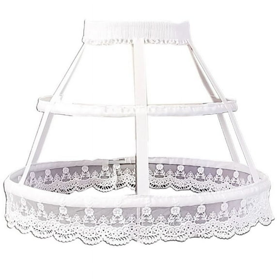 GENEMA Women Victorian Petticoat 2 Hoops Crinoline Lolita Fishbone Hollow Bird Cage Skirt Embroidery Floral Lace Underskirt
