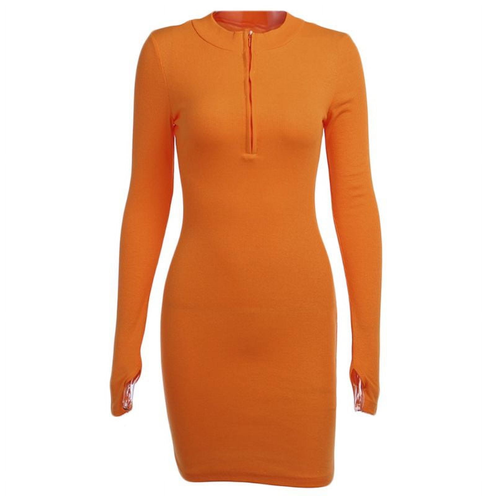 long sleeve dress with zipper in front Zipper Sweater Midi Dress - Grey