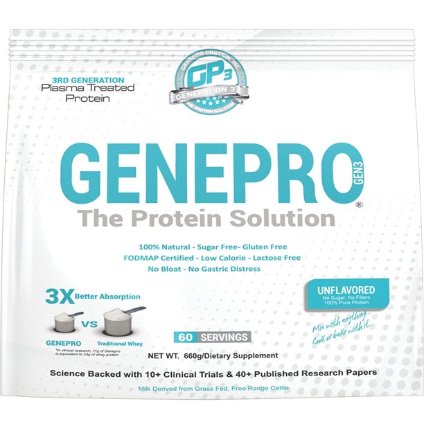 GENEPRO Gen3 UNFLAVORED PROTEIN without Immunolin Size: 60 Serving ...