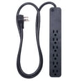 thumbnail interactive-video image 1 of GENERAL ELECTRIC Pro 6-Outlet Power Strip Surge Protector, 4ft. Cord, Black - 37051, 1 of 8