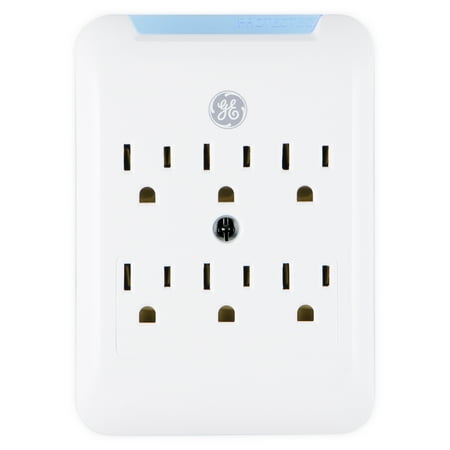 GENERAL ELECTRIC Pro 6-Outlet Surge Protector Power Outlet Adapter, White - 38431