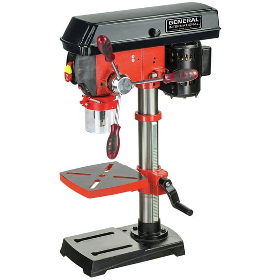 GENERAL INTERNATIONAL 10 inch Bench Mount Drill Press 5-Speed w/Laser System and LED Light DP2002