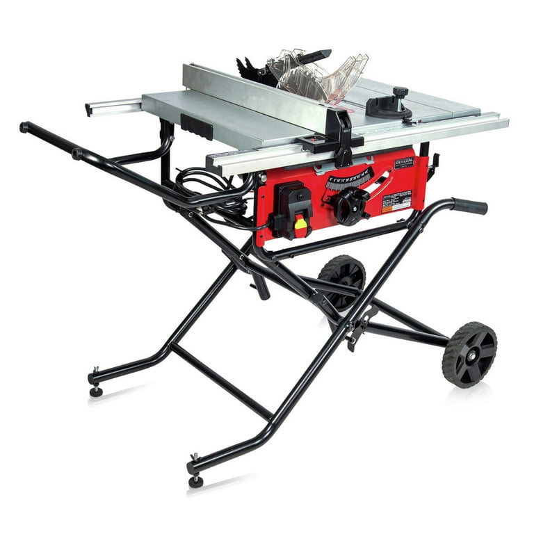 GENERAL INTERNATIONALl 10 inch Portable Benchtop table saw on Wheels COMMERCIAL