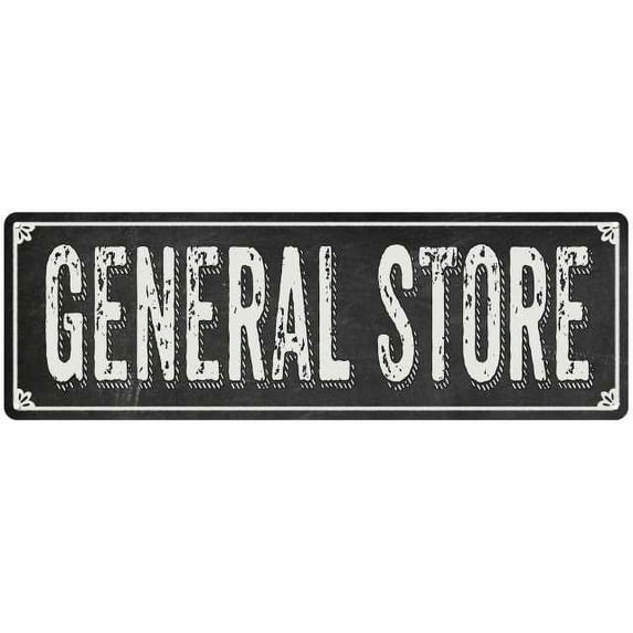 GENERAL STORE Shabby Chic Black Chalkboard Metal Sign 6x18 Decor 106180050048