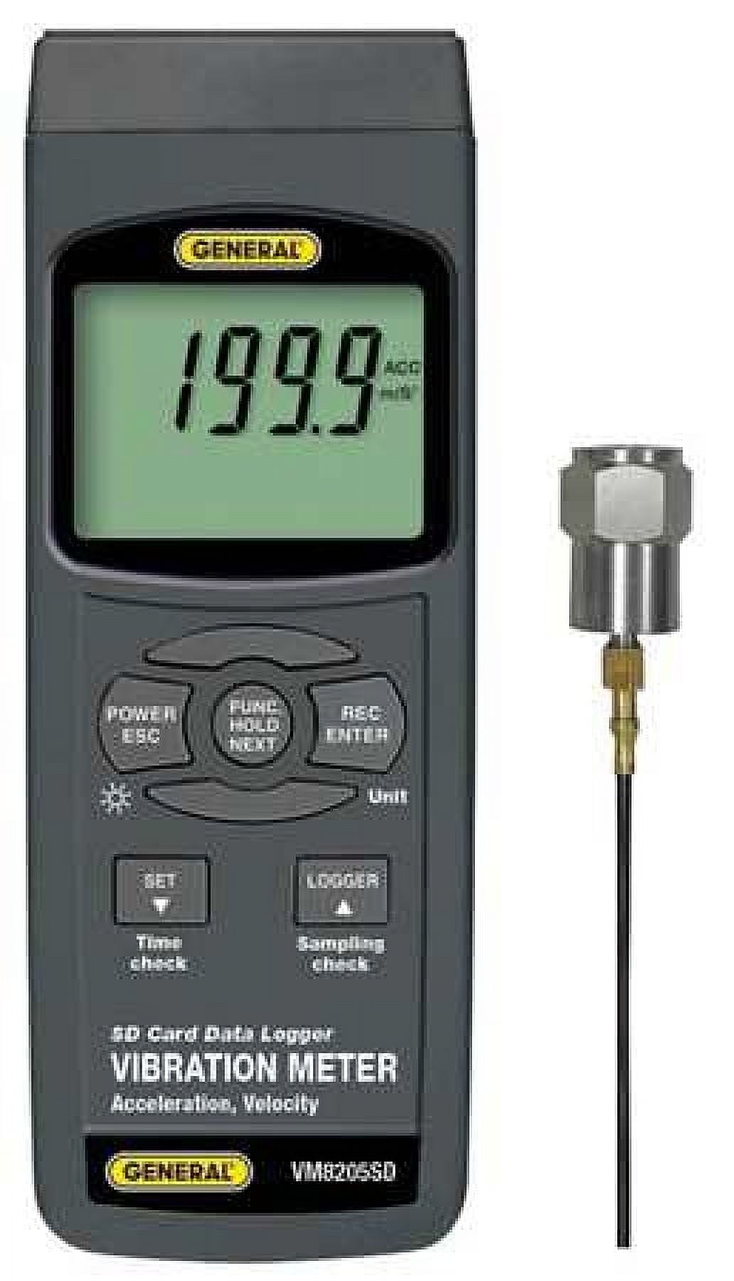 General Tools VM8205SD - Vibration Meter With Excel-Formatted Data Logging Sd Card