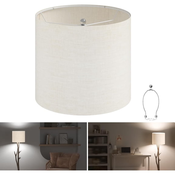 GENERIC 11.8" TOP X 11.8" BOTTOM X 10.2" HIGH DRUM LAMPSHADES (1 PACK) - LINEN