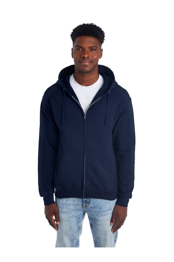 NORTH POLE AND MORE UNISEX FLEECE FULL-ZIP HOODIE - SIZE: MEN 2XL - NAVY