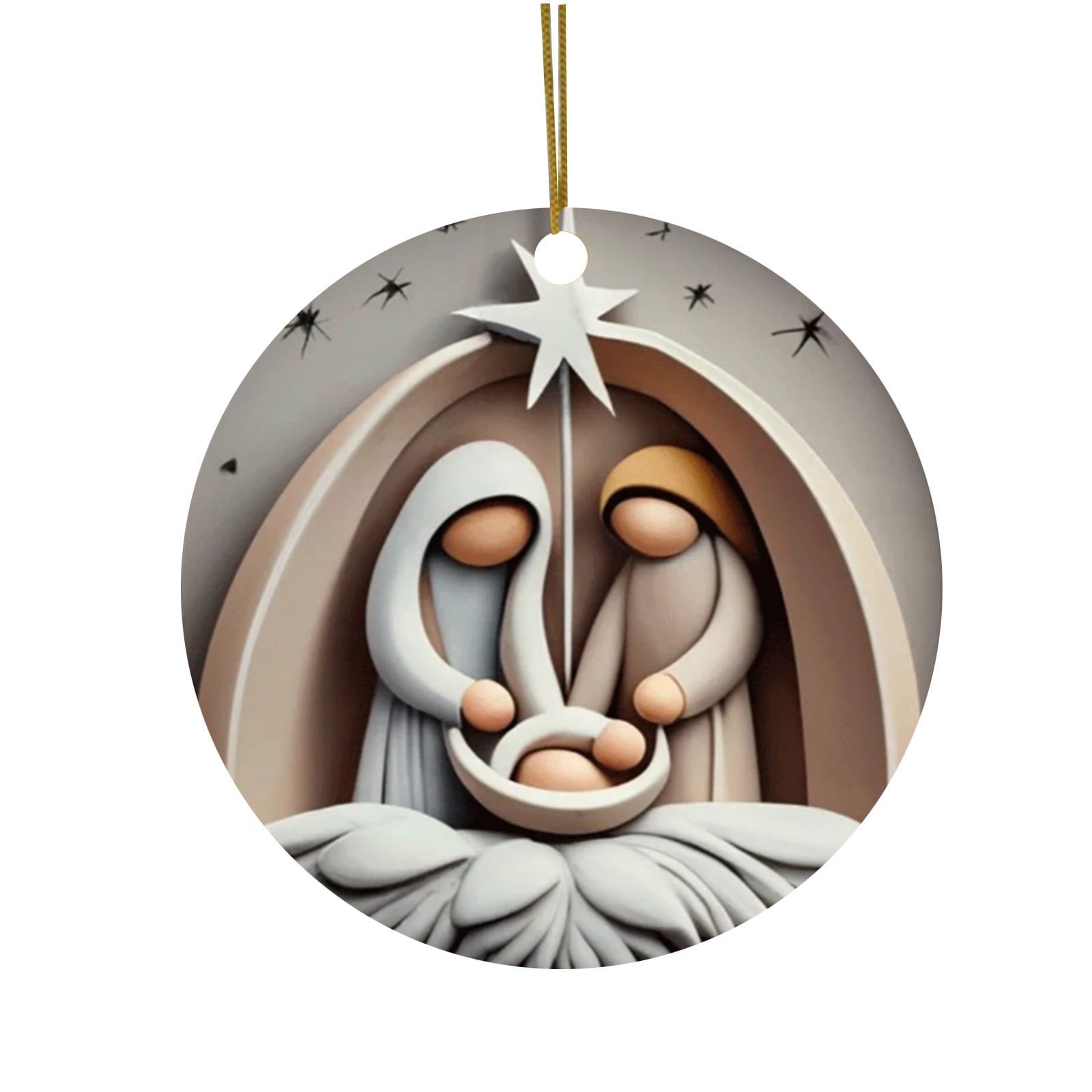 GENERIC Religious Christmas Ornaments Bulk 3.14 Inch Nativity Scene Ornament for Christmas Tree ...