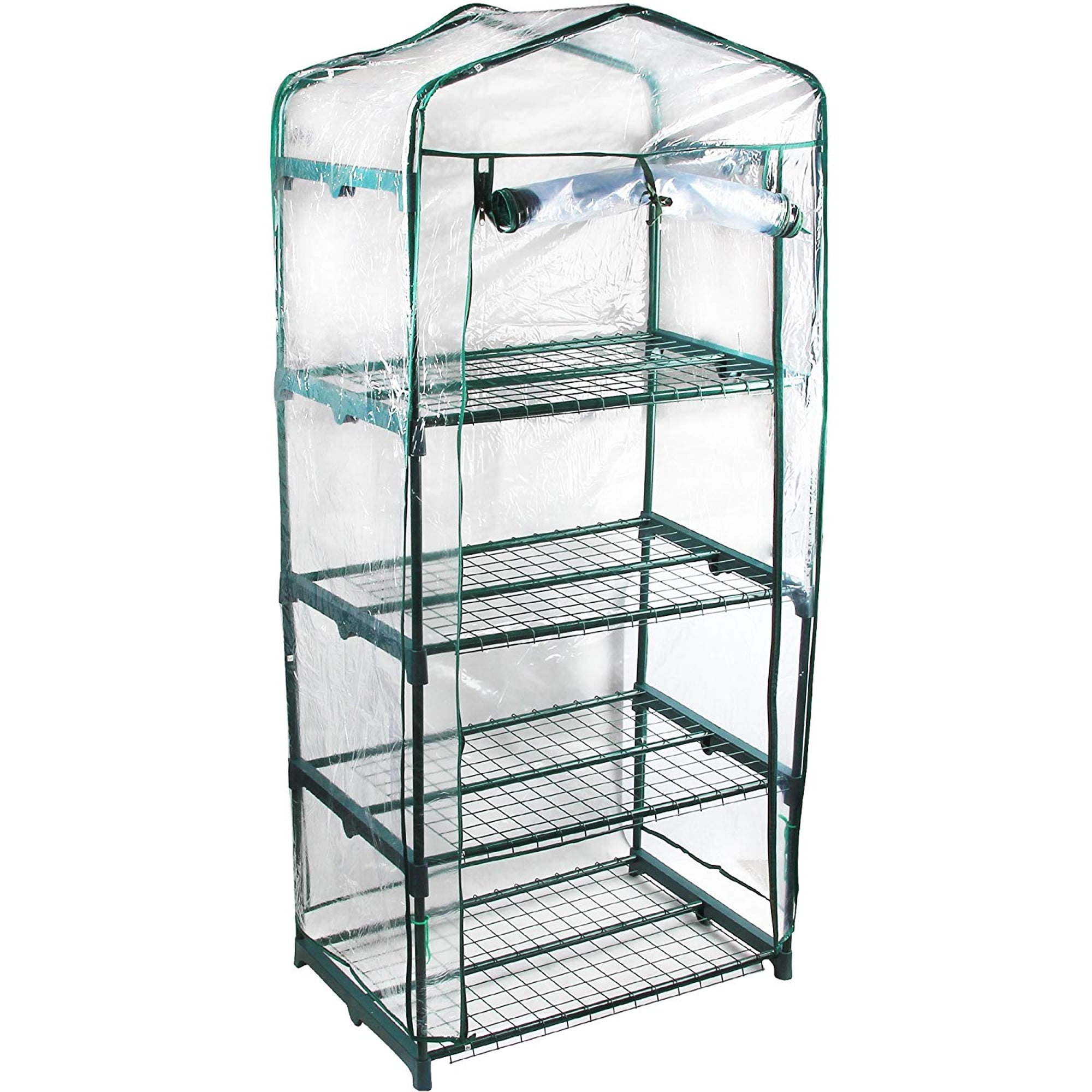 GENESIS 4 Tier Portable Rolling Greenhouse with Clear Cover