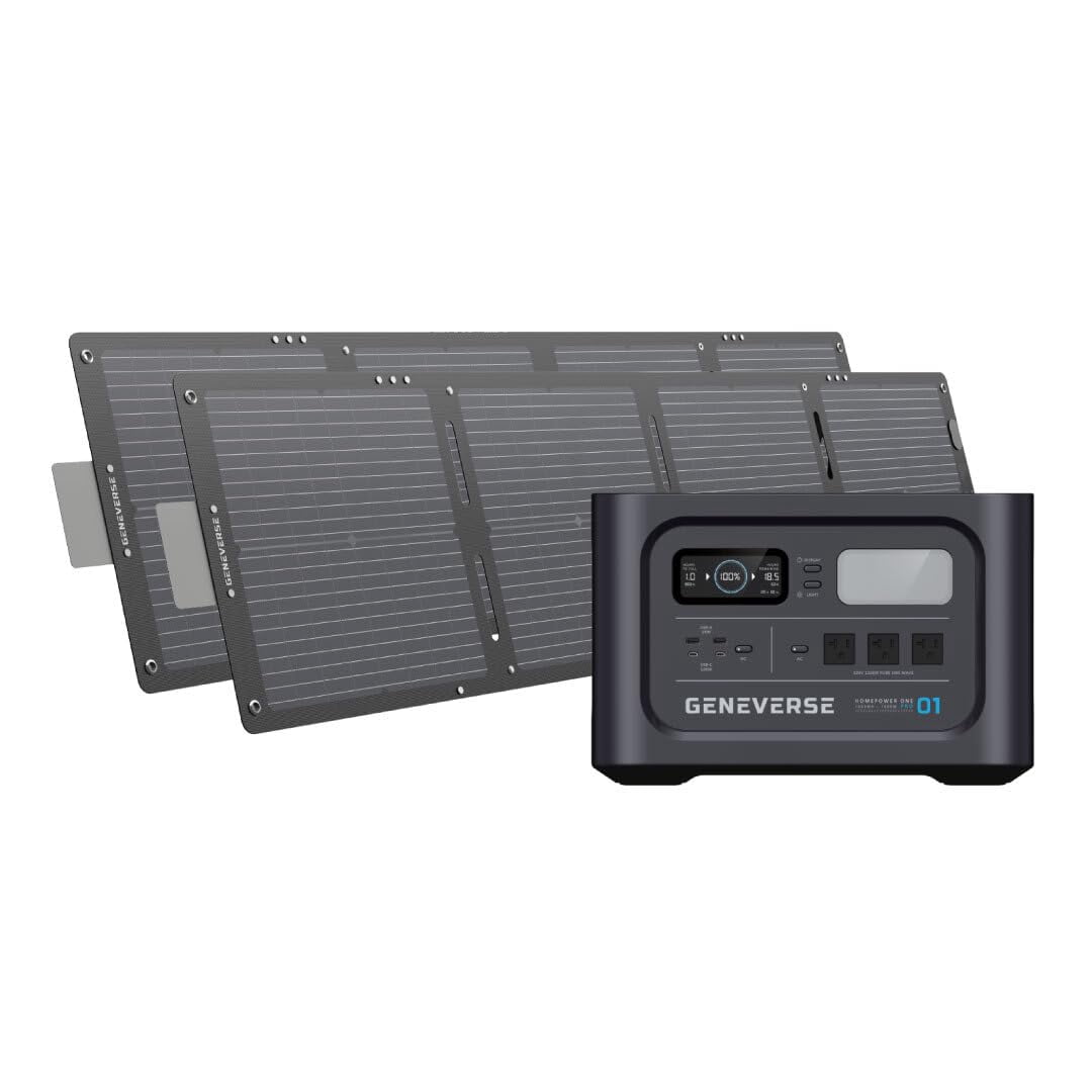 GENEVERSE 1210WH SOLAR GENERATOR BUNDLE 60-GVUS-SG2M2 - BLACK