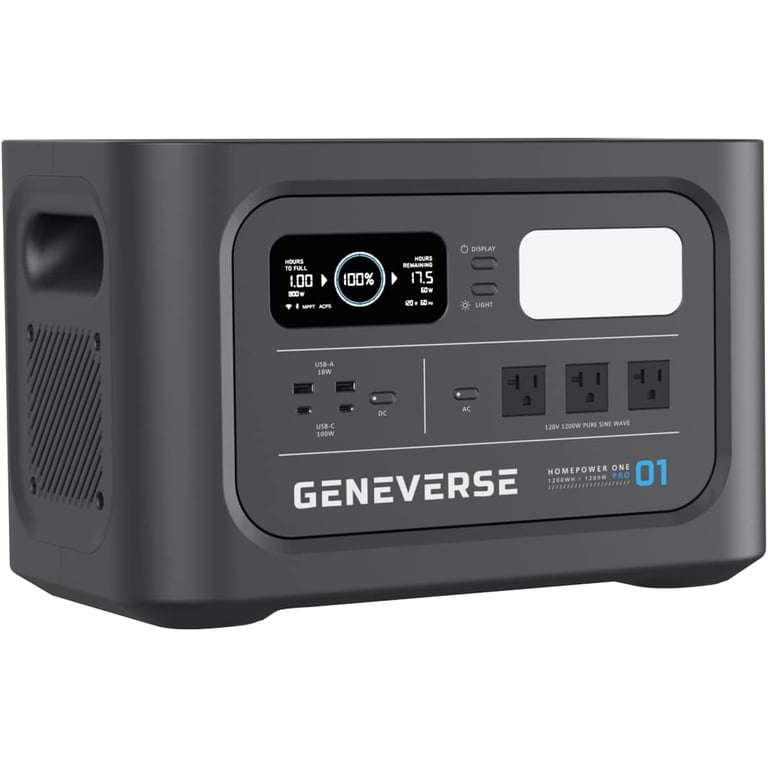 GENEVERSE 1210Wh LiFePO4 Portable Power Station, HomePower ONE PRO