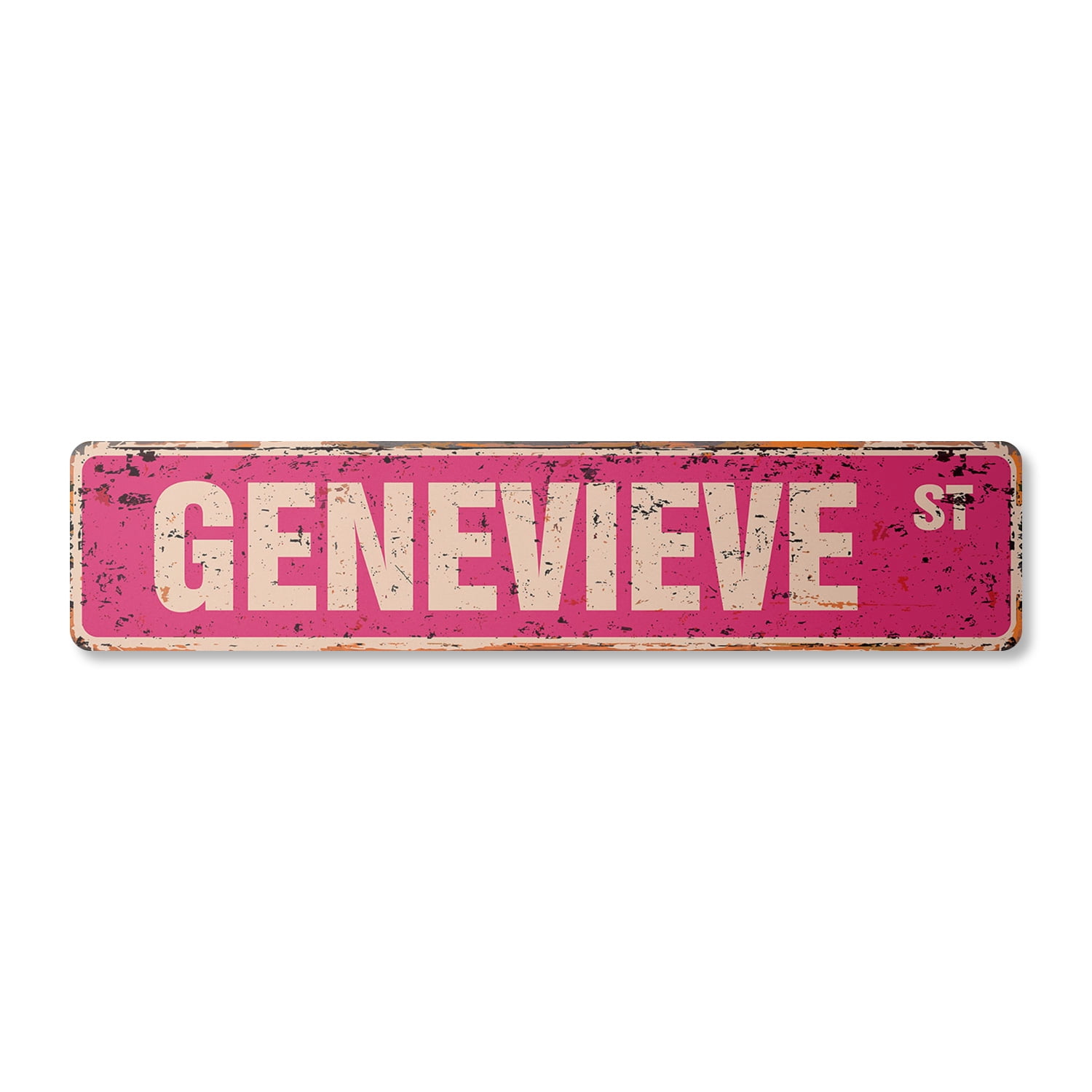 GENEVIEVE Vintage Aluminum Street Sign Childrens Name Room Metal Sign ...