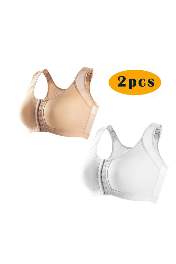 Bras for Women 2PC Front Closure Compression Bras For Women High Impact Sports Stay-in-Place