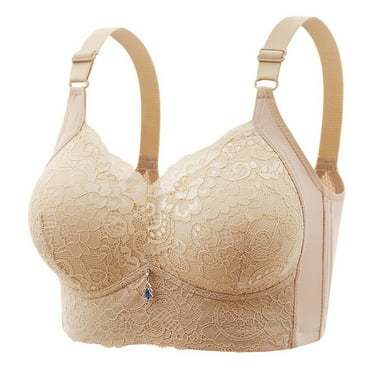 GENGING Ladies Bras Women's Large Size Lace Wireless Push Up Breathable Thin Back Breasted On Clearance BraBra