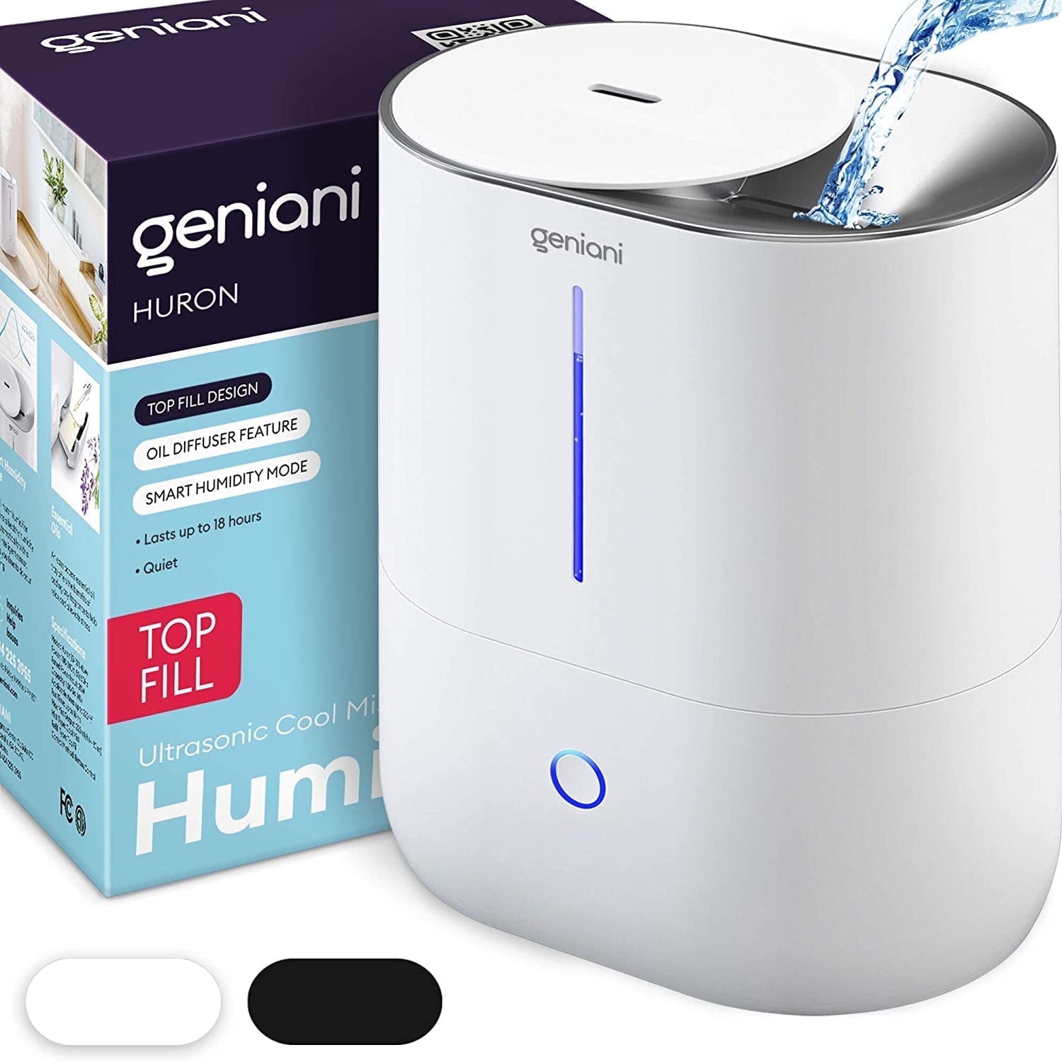 GENIANI Top Fill Cool Mist Humidifiers for Bedroom & Essential Oil ...