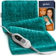 thumbnail image 1 of Geniani XL Heating Pad for Back Pain & Cramps Relief –  Heat Pad with Auto Shut Off, Soft Machine Washable Fabric, Dry & Moist Heat Options (12"×24", Viridian Green), 1 of 9