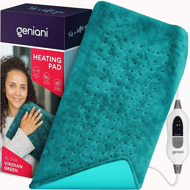 GENIANI XL Heating Pad for Back Pain & Cramps Relief, Auto Shut Off, Machine Washable, Heat Pad