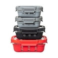 thumbnail image 1 of GENICOOK Borosilicate Glass Meal and Food Storage Containers with Silicone Wrap, Vent and Pro Grade Removeable Lockdown Levers, Rectangular Shape - 8 pc Set (4 Containers - 4 Matching Lids), 1 of 2