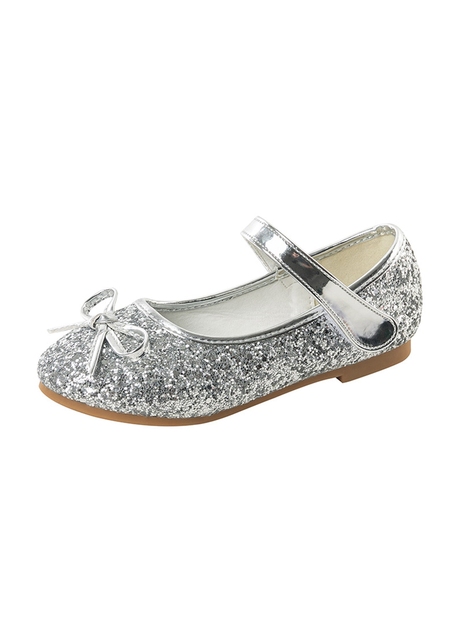 GENILU Girl Glitter Ballet Flat Dress Shoe Slip on Mary Jane School ...
