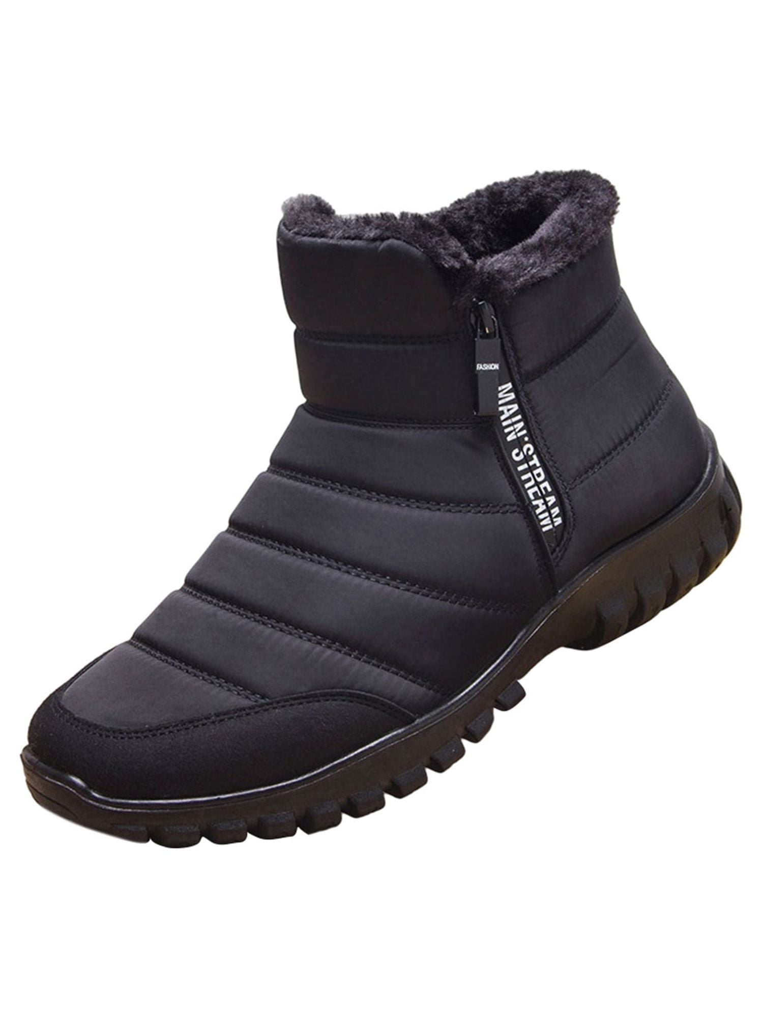GENILU Men's Winter Waterproof Snow Boots Non-Slip Walking Outdoor ...