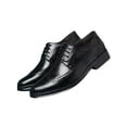 thumbnail image 1 of GENILU Mens Lightweight Glossy Oxfords Classic Dress Shoes Party Round Toe Oxford Shoe Black 45, 1 of 7